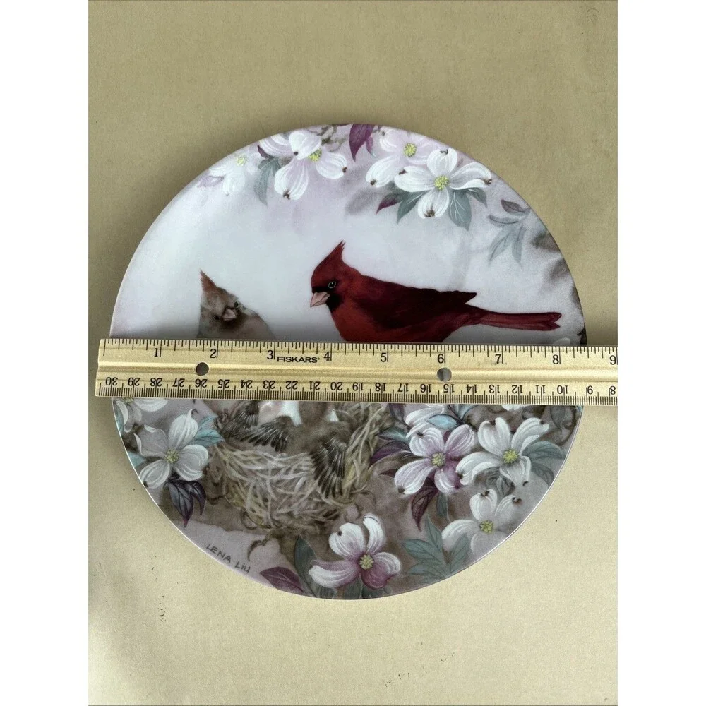 VTG‎ Lena Liu Nature's Poetry Series Plates- MORNING SERENADE, MORNING CHRUS EUC